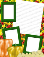 green peppers yellow frame background feasts or festivals