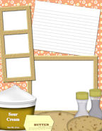 sour-cream, butter or margarine, salt  pepper frames cookbooking fun