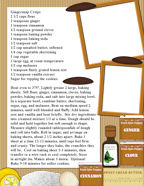 Children's Free Gingersnap Crisps Easy Recipe Card Downloadable.