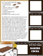 Simple Ice Cream Sandwich Kids or Childrens Recipe Card Downloads.